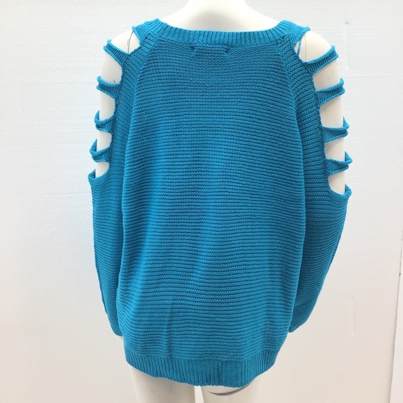 Love by Design Blue Lattice Sleeve Cardigan XL - Picture 3 of 6